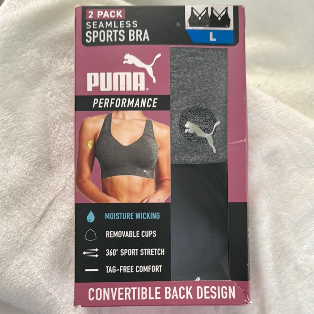 Puma Seamless Sports Bra 2-Pack - Gray